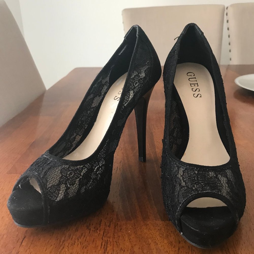 Guess Black  Lace High Heels